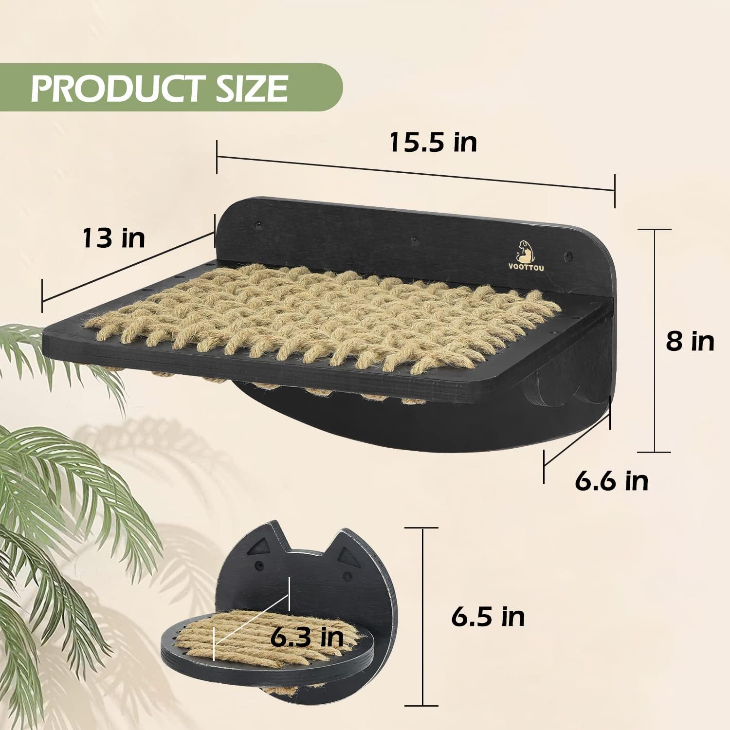 Estantes de pared modernos para gatos con hamaca para gatos de sisal