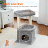 Acogedora torre de árbol para gatos con perchas de felpa y postes rascadores de sisal